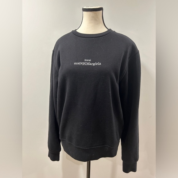 💖Host Pick💖 Maison Margiela men size XS black logo embroidered sweatshirt - Picture 5 of 12